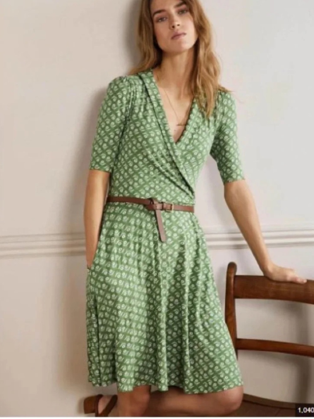 Boden Fixed Wrap Jersey Midi Dress 14
